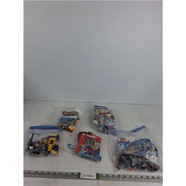 (5) Lego Assembly Sets- Juniors, Avengers, Spiderman, Super Heroes (as is)