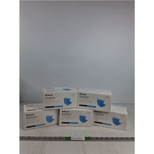 (5) Boxes of Ritmed DisTech Blue Face Masks ASTM Level 2 ( NIB)