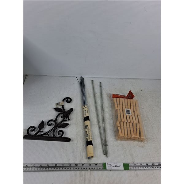 Plant Bracket, Aluminum Repair Rods, Clothespins, Misc