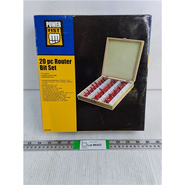 Power Fist 20 Pc. Router Bit Set (NIB) sealed