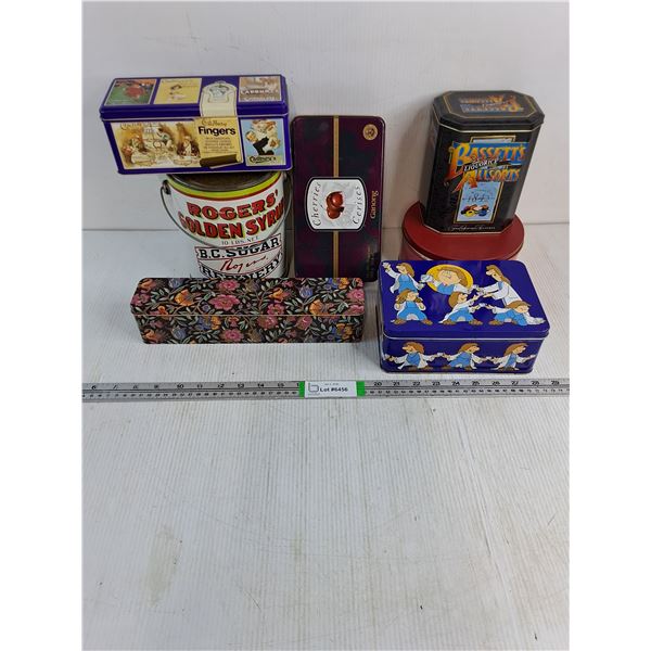 (7) Tins Including a Vintage Roger's Golden Syrup