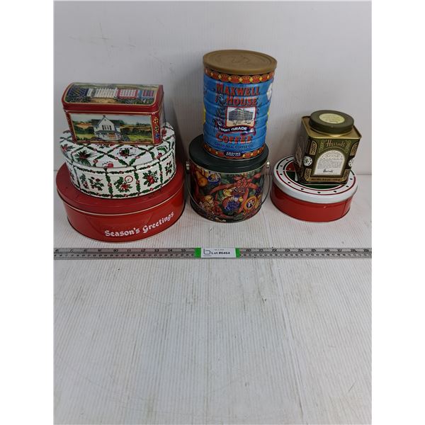 (7) Assorted Tins