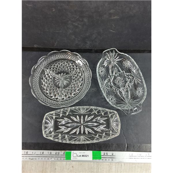 (3)  Glass Serving Dishes
