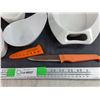 Image 4 : Assorted Ceramic Dishes & RR Gusto Grip Kitchen Knife