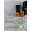 Image 2 : Glass Bowls, (2)  Vases, (2) Candles, Glass Planter