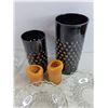 Image 5 : Glass Bowls, (2)  Vases, (2) Candles, Glass Planter