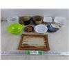 Image 1 : Ceramic Bowls, Plastic Strainer,  Ceramic Serving Plate
