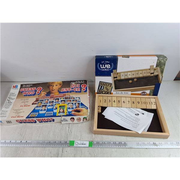 Guess Who & Shut The Box Games - As Is