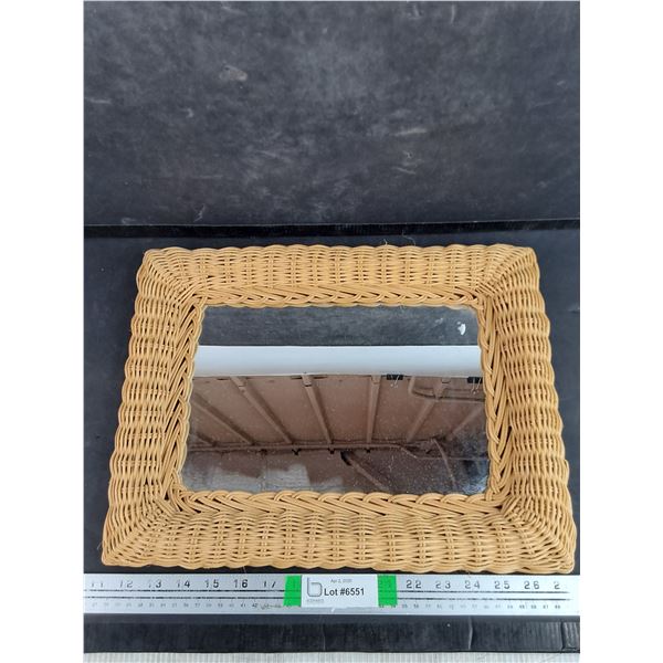 Wicker Framed Mirror 16" x 12"