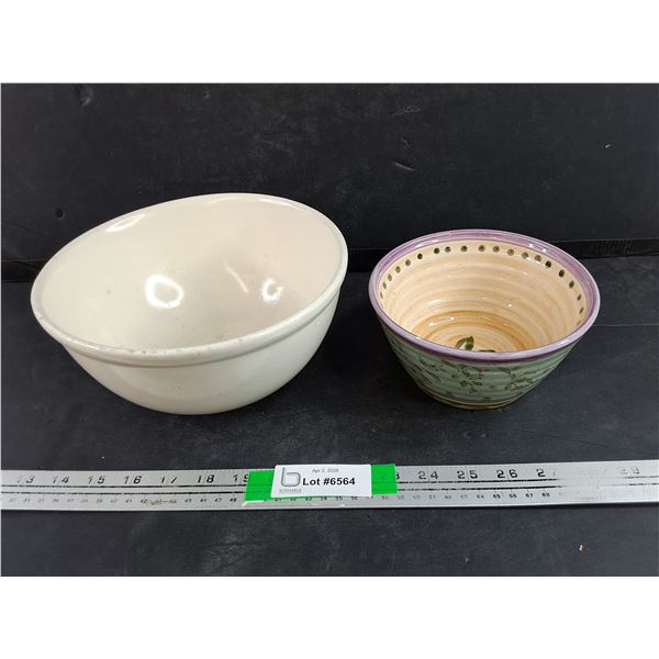 9" Vintage Ceramic Mixing Bowl, Culinary Arts 6" Ceramic Bowl
