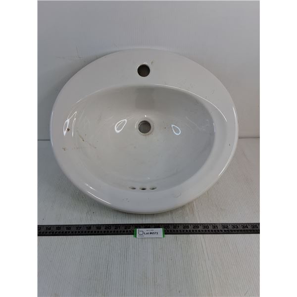 Porcelain Bathroom Sink - 20x17.5x8.25" - Cannot Ship