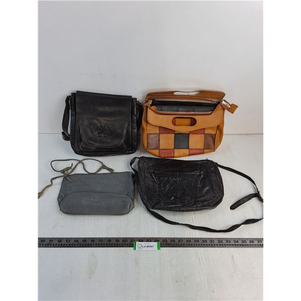 (4) Faux Leather Ladies Hand Bags - All As is