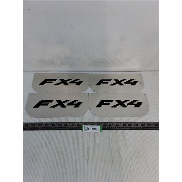 Set of 4 Chrome Mudflap "FX4" Labels