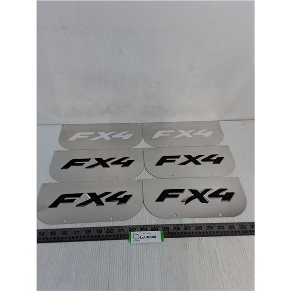 Set of 6 Chrome Mudflap "FX4" Labels