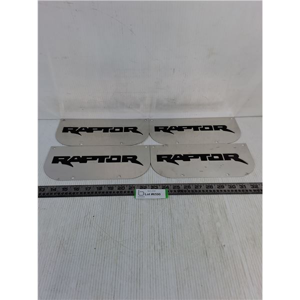 Set of 4 Chrome Mudflap "Raptor" Labels
