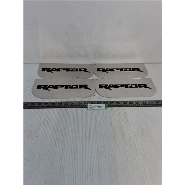Set of 4 Chrome Mudflap "Raptor" Labels