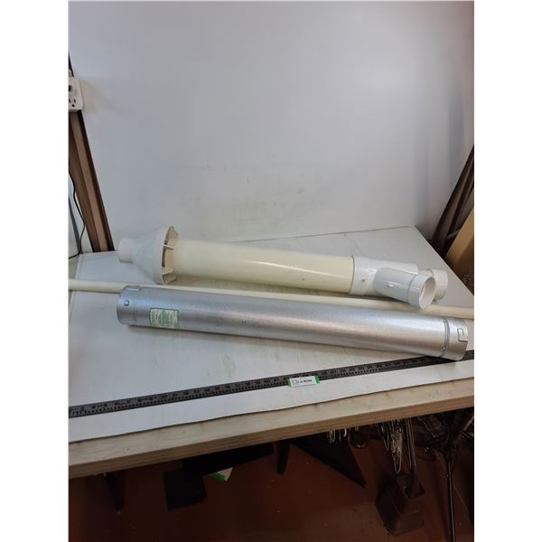 Metal Type "B" 36" Gas Vent - 4.5" Dia, 39" PVC Vent - 4" Dia., 52" PVC Pipe - 1-1/4" Dia - PU Only