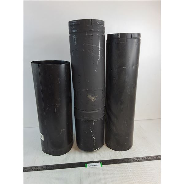 (3) Pieces of Stove Pipe - Longest - 26" (6", 6.25", 7.25" Diameters) - Pickup Only