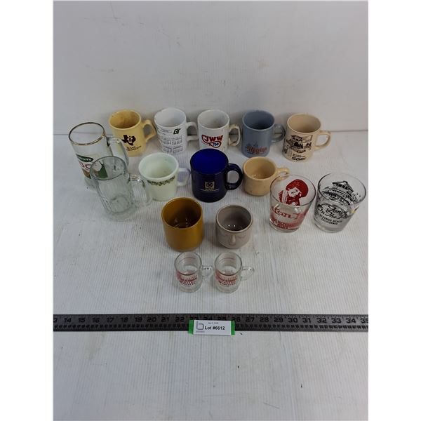 (16) Assorted Mugs & Glasses