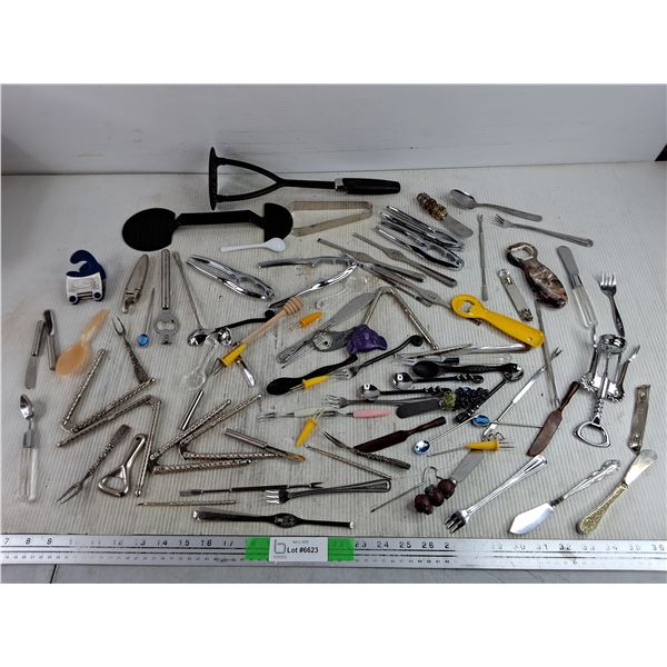 Potato Masher, Wine Opener, Nut Crackers, Bottle Opener, Dessert Spoons, Misc