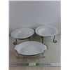 Image 1 : (3) Ceramic Serving Plates w/Wire Stands - PICK UP