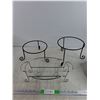 Image 5 : (3) Ceramic Serving Plates w/Wire Stands - PICK UP