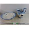 Image 1 : Armels Porcelain Bowl & Pitcher - Chipped - PICK UP ONLY