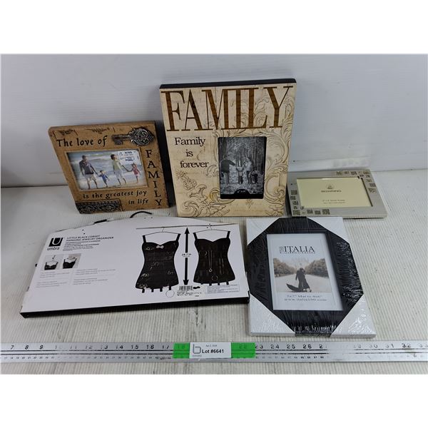 Little Black Corset Hanging Jewelry Organizer & Assorted Picture Frames