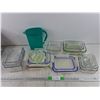 Image 1 : (11) Glass Food Containers w/Lids & Plastic Pitcher