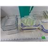 Image 2 : (11) Glass Food Containers w/Lids & Plastic Pitcher