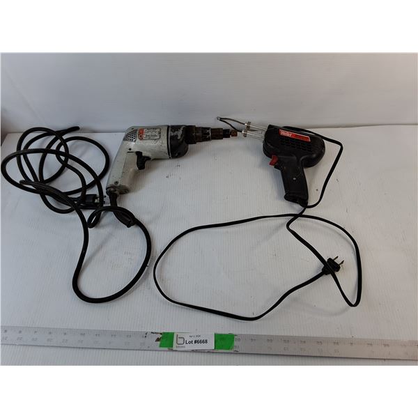 Weller Soldering Gun & Black & Decker Drywall Screwdriver- Both Power On