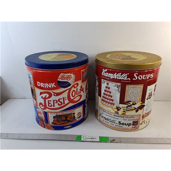 Pepsi-Cola & Campbell's Soups Tins 11" -PICK UP