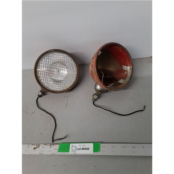(2) Vintage Tractor Lights- As Is