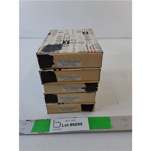 (5) Boxes of Revell Model 17" Railroad Tracks
