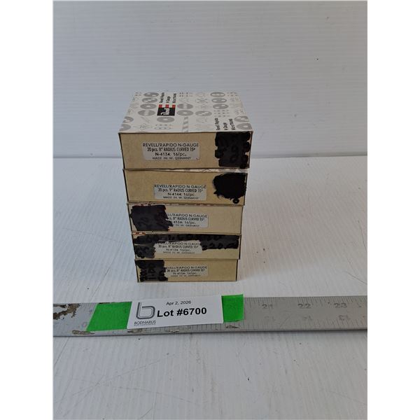 (5) Boxes of Revell 8" & 9" Model Railroad Tracks