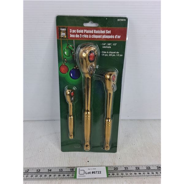 3 Pc Gold Plated Rachet Set - Sealed