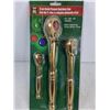 Image 2 : 3 Pc Gold Plated Rachet Set - Sealed