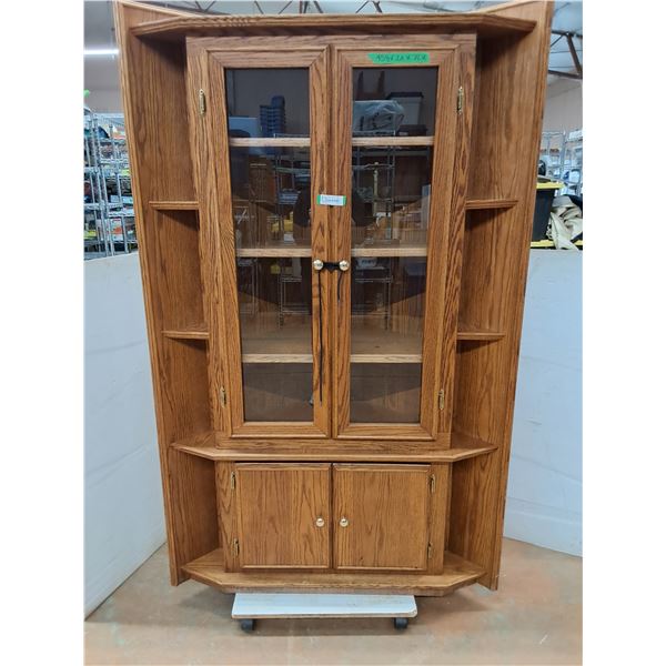*Wooden Glass Corner Unit Stand. Measurements in Pictures.Pickup Only