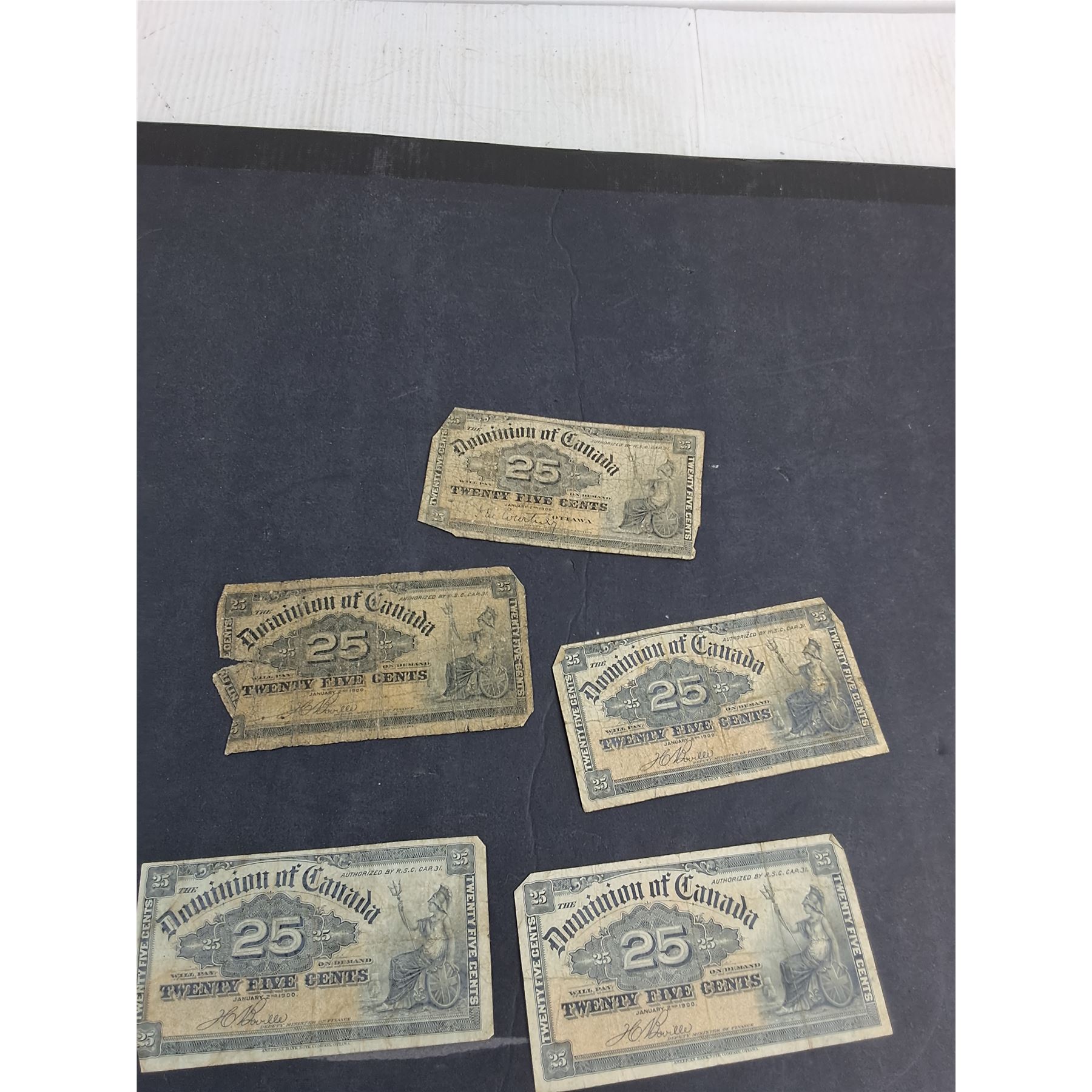 (5) Antique Shin Plasters ( as is) - Bodnarus Auctioneering