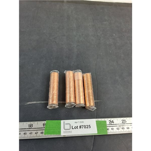 (4) Rolls Of Canadian Pennies ( as is)