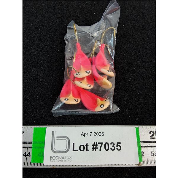 (6) Custom Handmade Bright Pink Wobble Jigs-Glo in the Dark-Double Coated