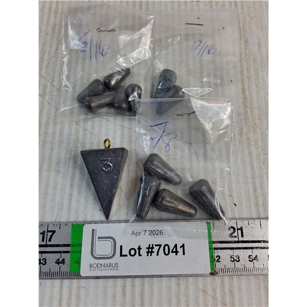 (12) Assorted Pyramid and Sinker Lead Weights-Assorted Weights