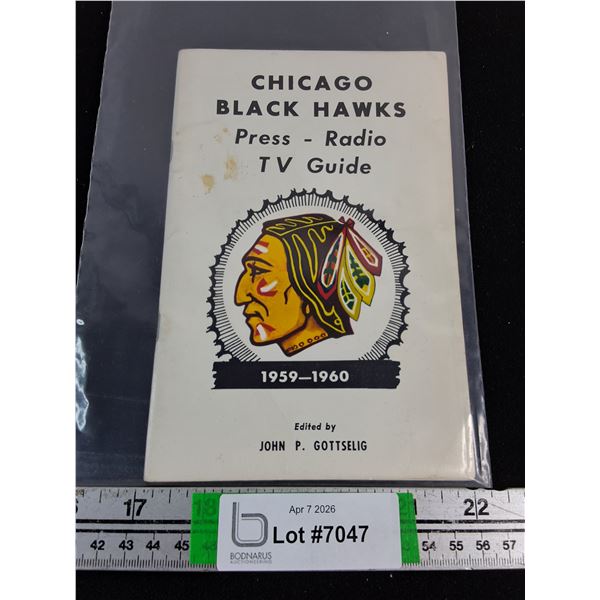 Vintage 1959-60 Chicago Blackhawks Press-Radio TV Guide