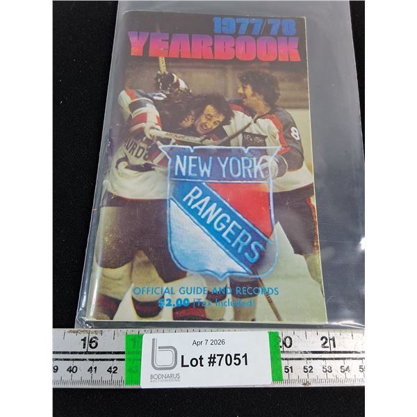 Vintage New York Rangers 1977-78 Yearbook