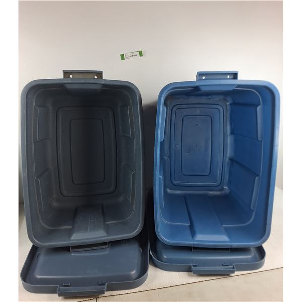 (2) Rubbermaid Totes With Lids Up To 24"x16"x16.5", Cannot Ship