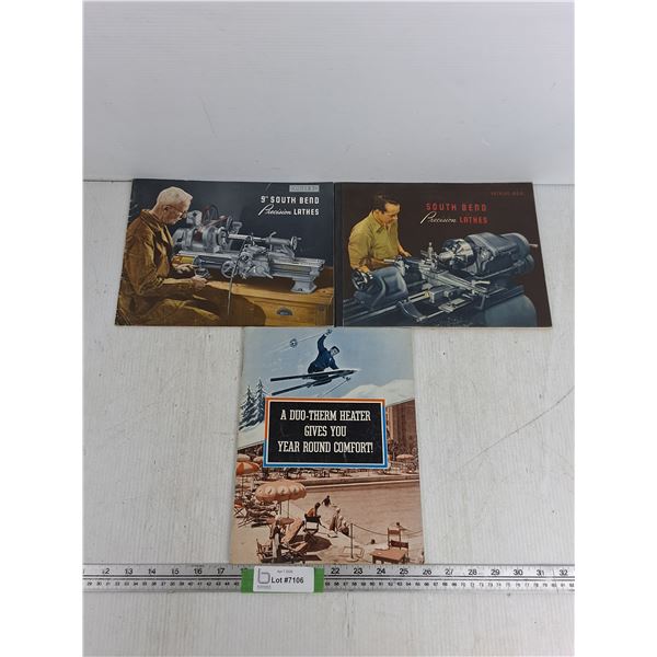 (3) Books On- South Bend Precision Lathes, Dou Therm Heater