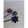 Image 4 : (3) Glass Work Flowers 21" - PICK UP