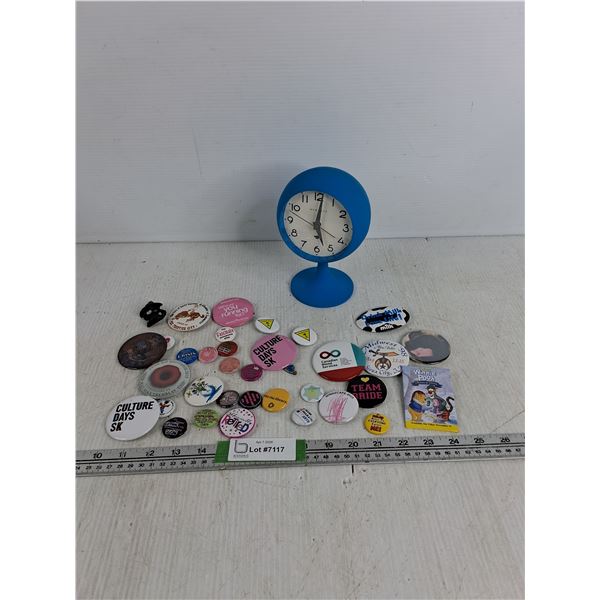 Alarm Clock 7", Various Pins