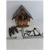 Image 1 : Wooden Cuckoo Clock- 10.5" As Is (Missing Pendulum, as is)