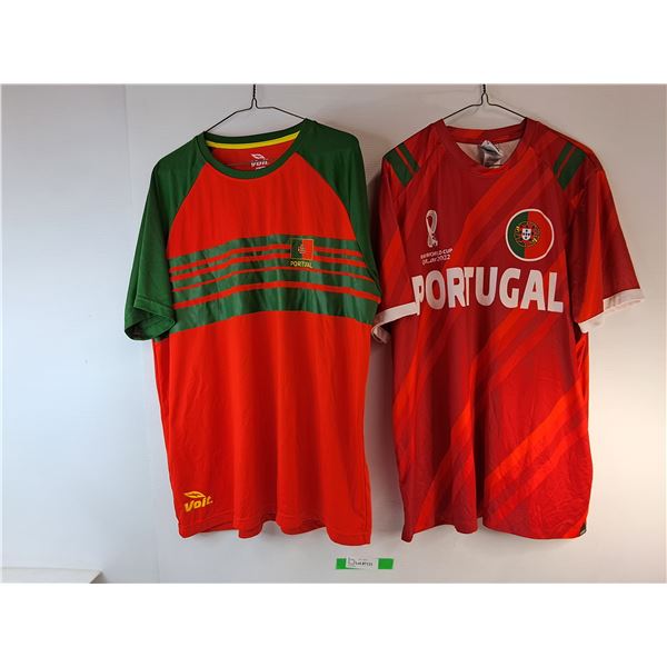 (2) Portugal Soccer Jerseys- XL